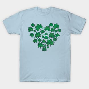 Green Shamrock Heart T-Shirt